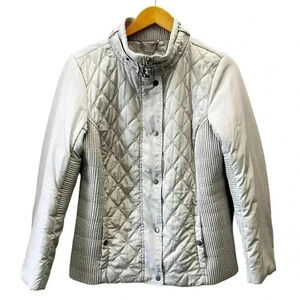 Spanner  Quilted Puffer Jacket Silver Metallic Dove Grey Size Medium